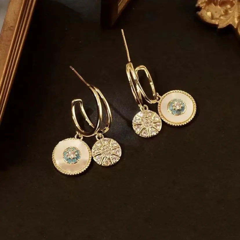Last Day 49% Off-Natural shell zircon earrings