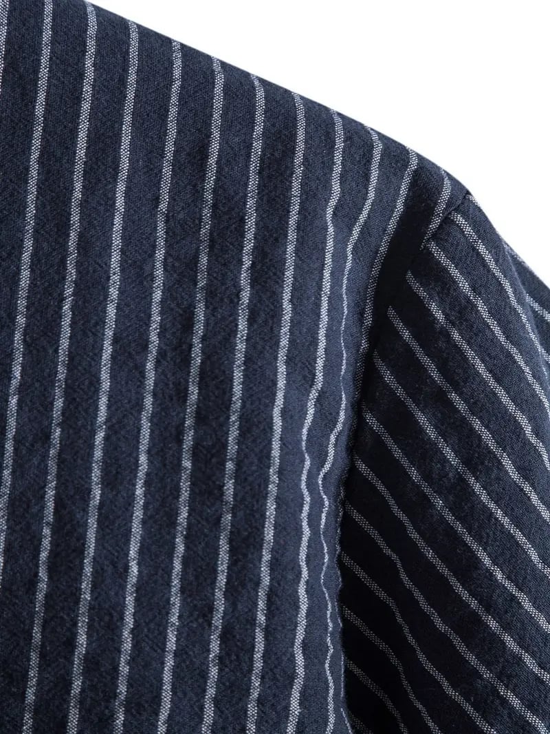 🔥Men's New Striped Linen Short Sleeve Shirt-BUY 2 FREE SHIPPING