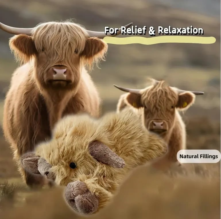 🔥 HOT SALE 🔥🎁🎁Cute Cartoon Highland Cow Cuddly Toy