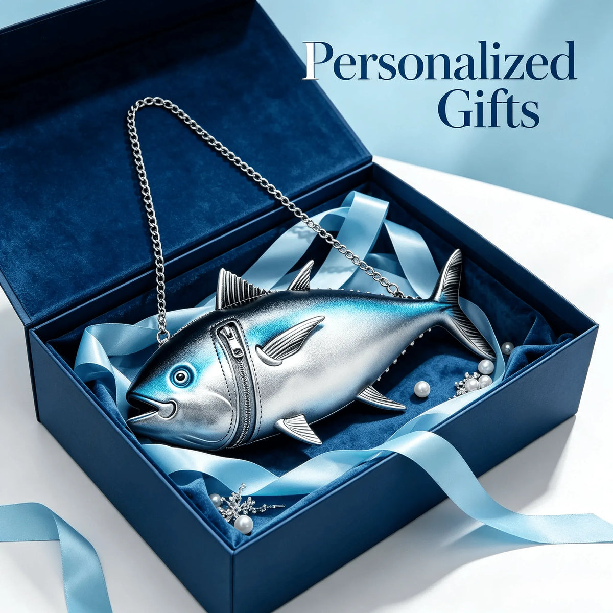 🐟 3D Tuna Shaped Crossbody Bag | Quirky Fashion Purse with Hidden Storage for Small Daily Essentials ✨