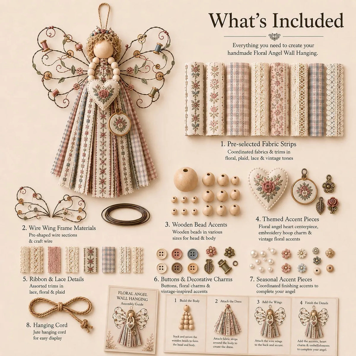 🔥 HOT SALE 🔥🪽 Angel Fabric Hanging DIY Kit