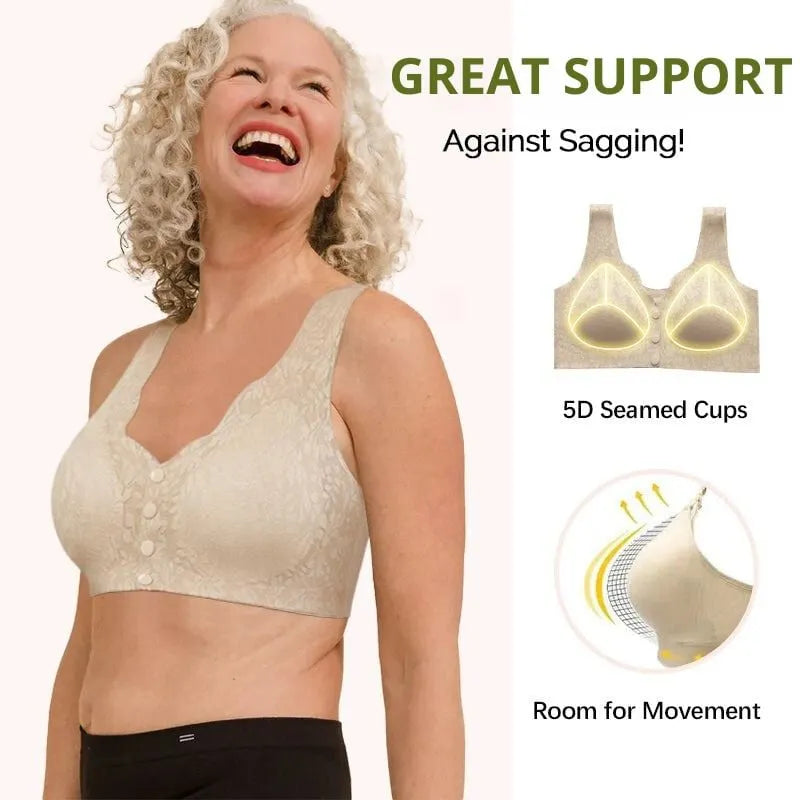 ✨SALE 49% 🔥🔥🔥– Plus Size Zero Feel Lace Full Coverage Front Closure Bra