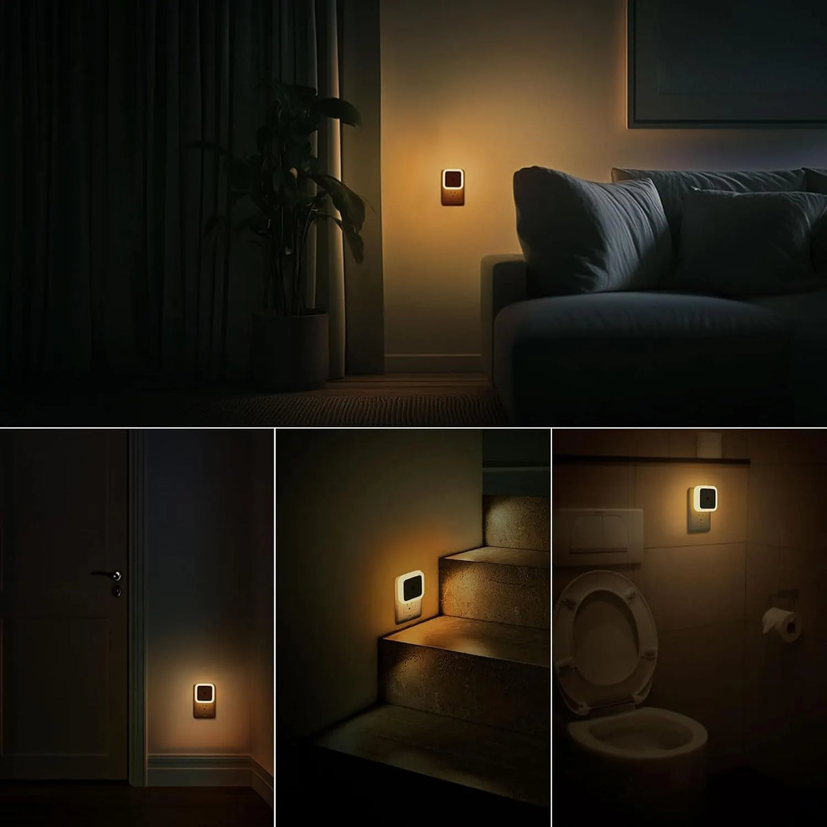 🎉6pcs Night Light, Night Lights Plug into Wall , Nightlight Plug in Night Lights, Dusk to Dawn Night Lamp Led Night Light for Bedroom, Bathroom, Hallway Warm White