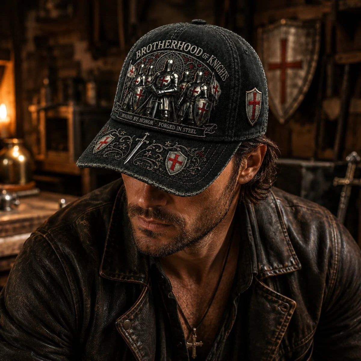 🎉⚔️ Bound By Honor Forged In Steel – Knights Templar Cap