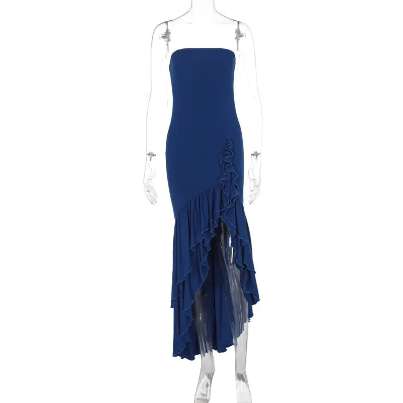 Angelina Maxi Dress - Blue Floral Print