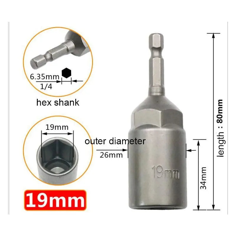 Extra Deep Hex Bit Socket Bolt Nut Driver Bit Set