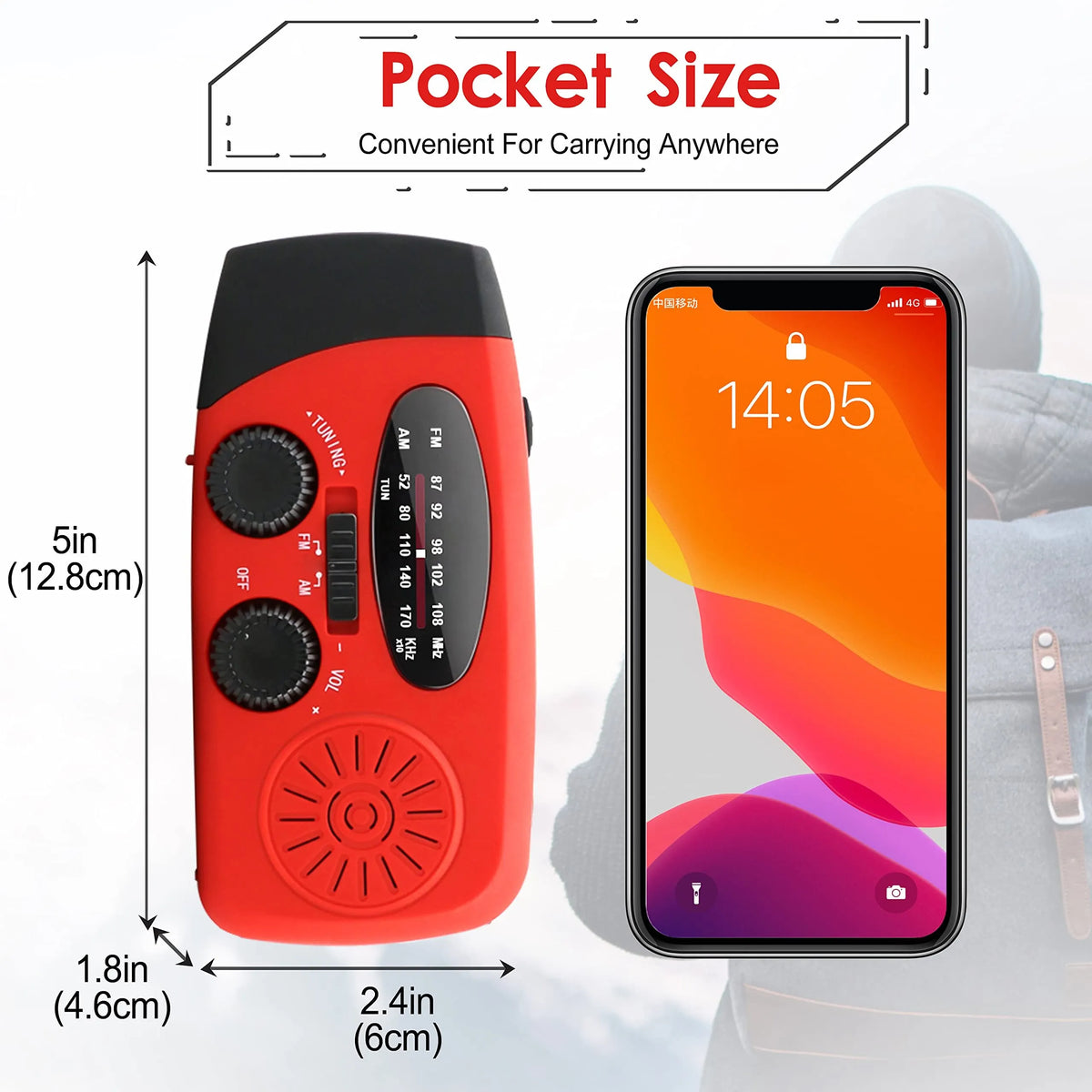 Emergency Hand Crank Radio with LED Flashlight