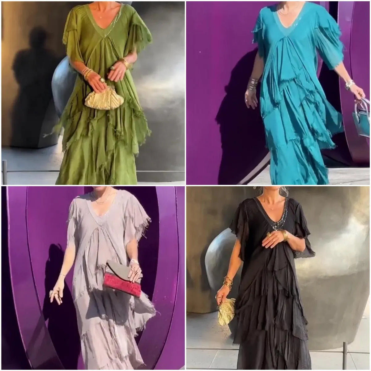 🔥Elegant V-neck Maxi Dress(BUY 2 FREE SHIPPING)