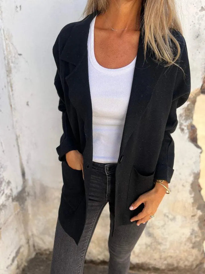 Casual Lapel Pocket Jacket with Single Button (Buy 2 Free Shipping)