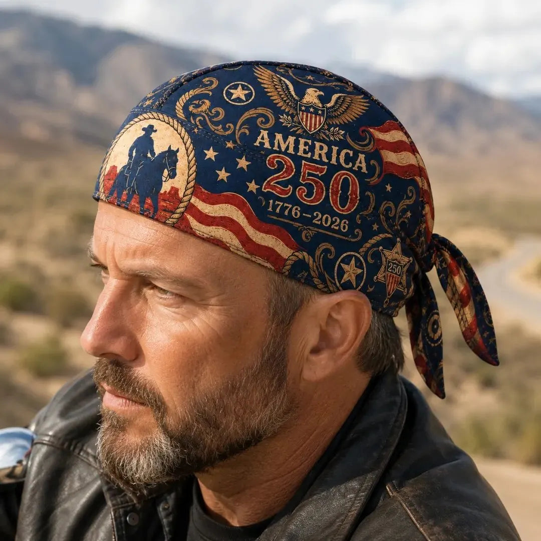 🔥LAST DAY 50% OFF - 🦅America 250 Cycling Pirate Hat / Biker Headwrap🧢