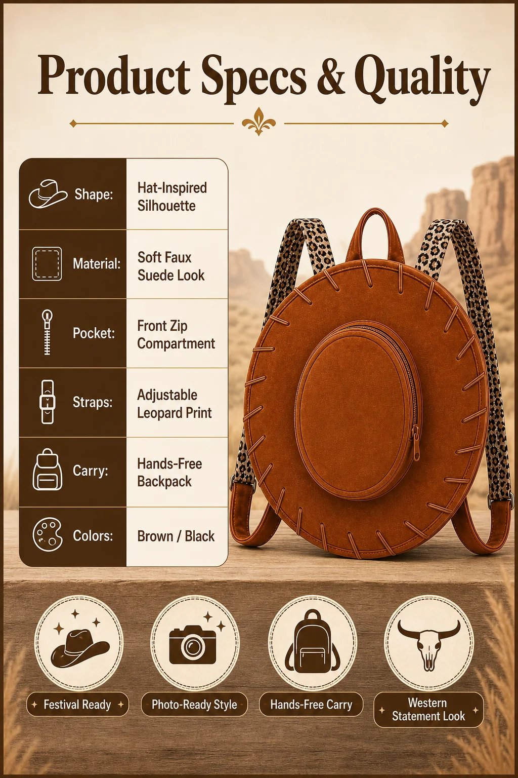 🎉Western Cowgirl Hat Backpack