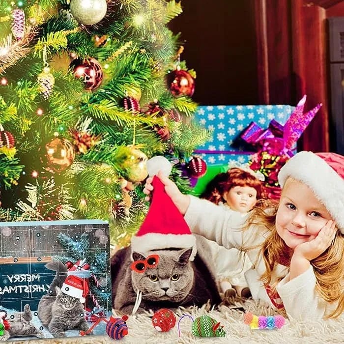 🔥Last 48 hours 57% OFF - 🐱Christmas Countdown Cat Toys Advent Calendar