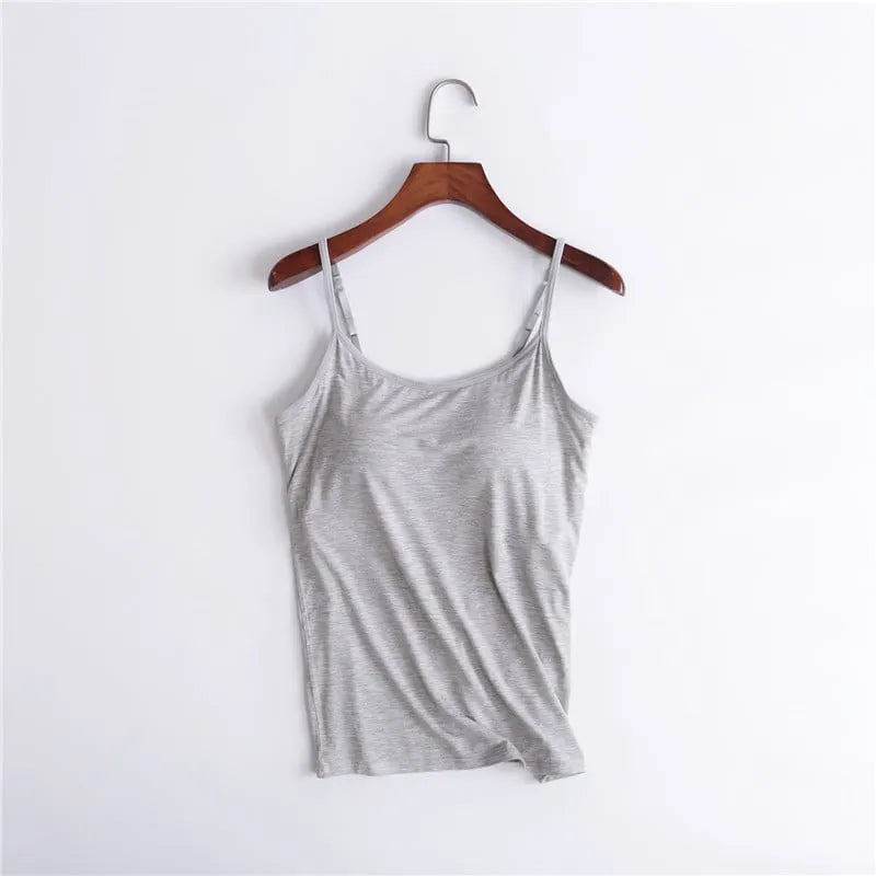 Women's Camisole With Built In Padded Bra Vest