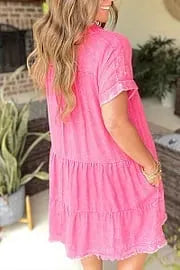 Washed Linen Raw Edge Dress