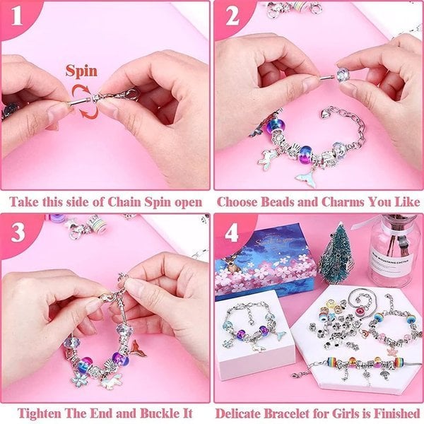 (🔥BEST GIFT TO MY GRANDDAUGHTER🔥)  Gift Boxed Charm Bracelet Jewerly Making Kit - 49% OFF ONLY TODAY
