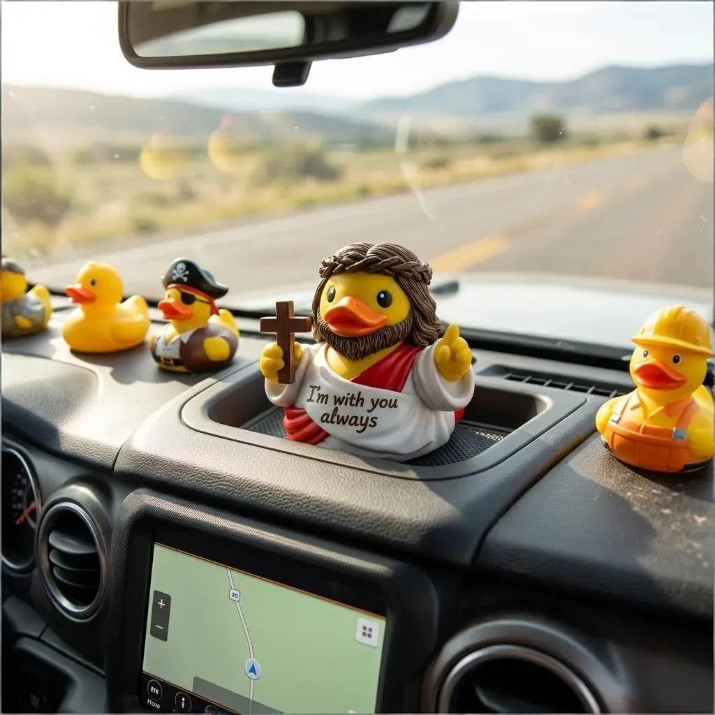 🙏 Jesus Duck Figurine – A Heartwarming Reminder of Faith, Hope & God's Presence