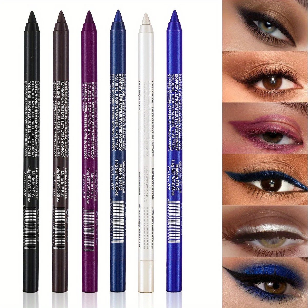🔥HOT SALE🔥14-Pack Eyeliner Pencil Waterproof Colored Paste Liners with Metallic & Shimmer Finishes Smudge-Proof