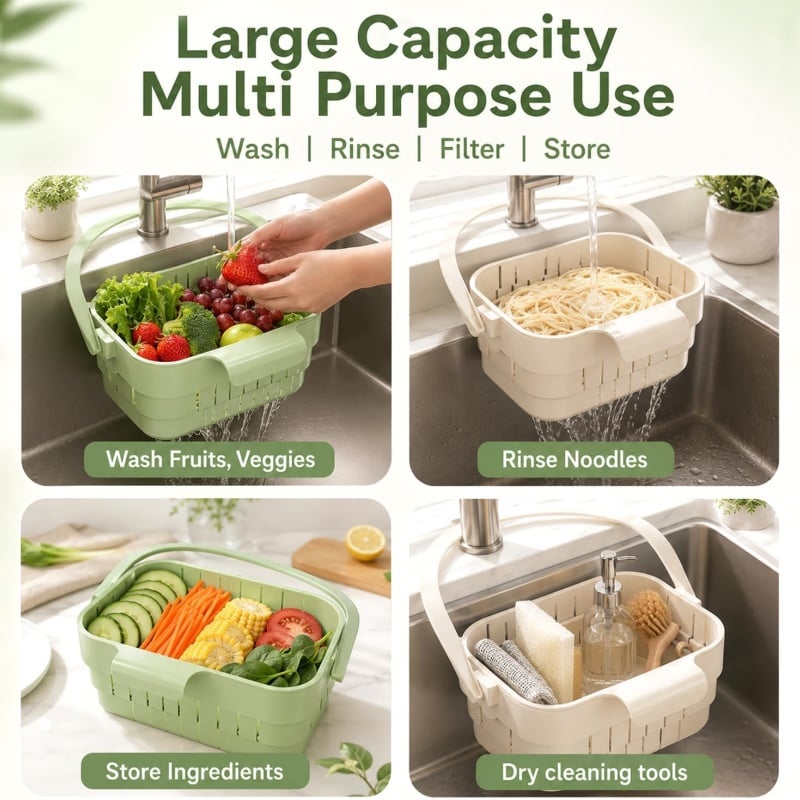 🔥HOT SALE🔥Foldable Hanging Kitchen Sink Drain Basket🧺