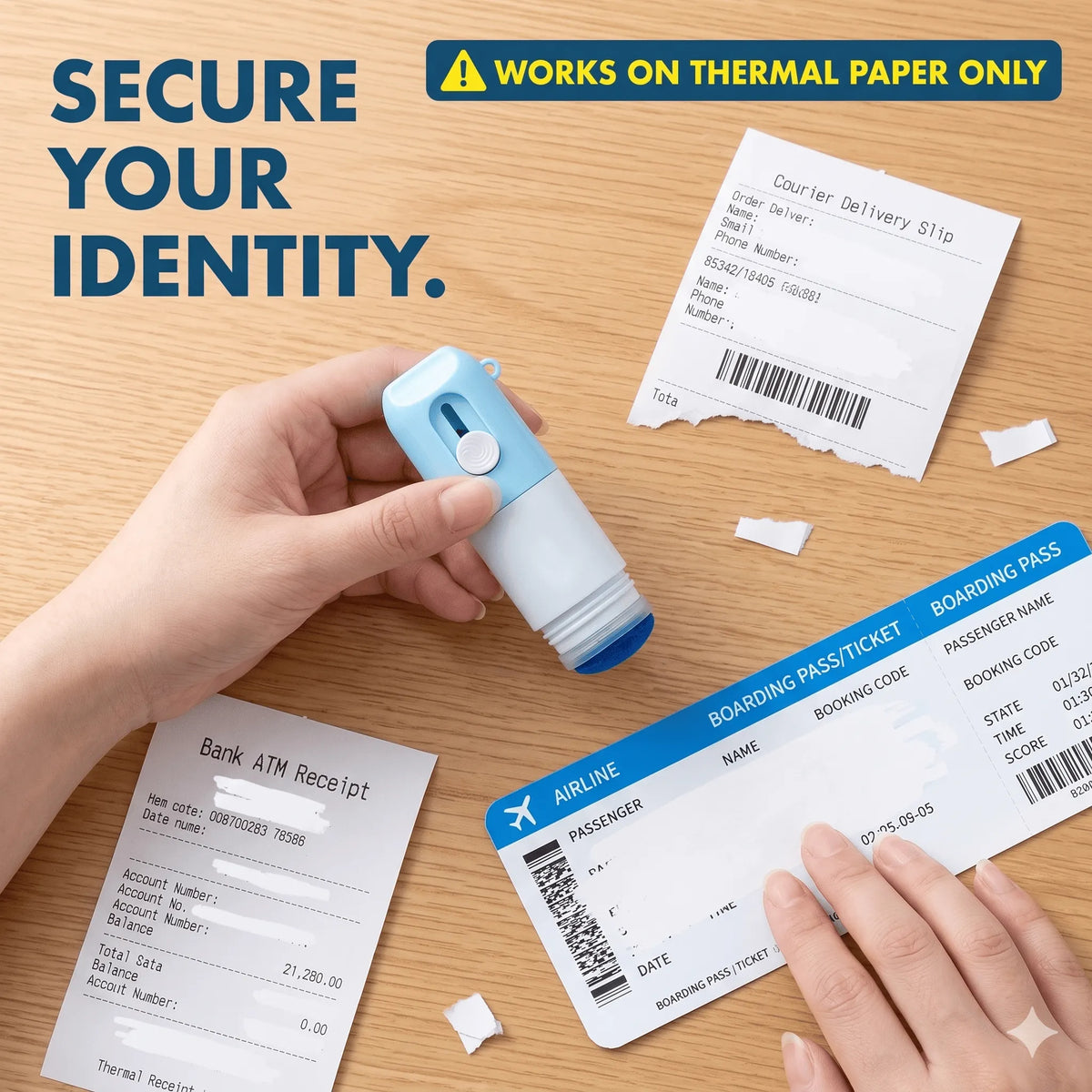 🎉2-in-1 Box Cutter & Thermal Paper Eraser