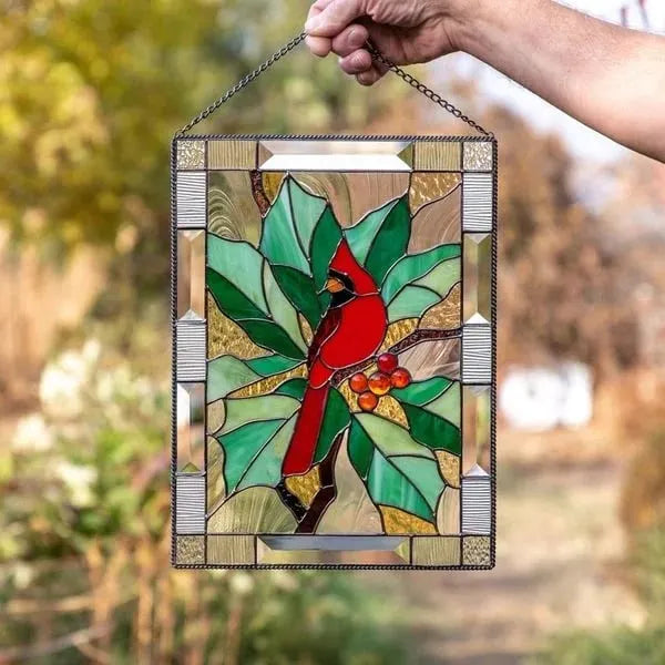 ⏰New Years Sale - 49% Off 🎉Cardinal Stained Glass Window Panel🦜🦜