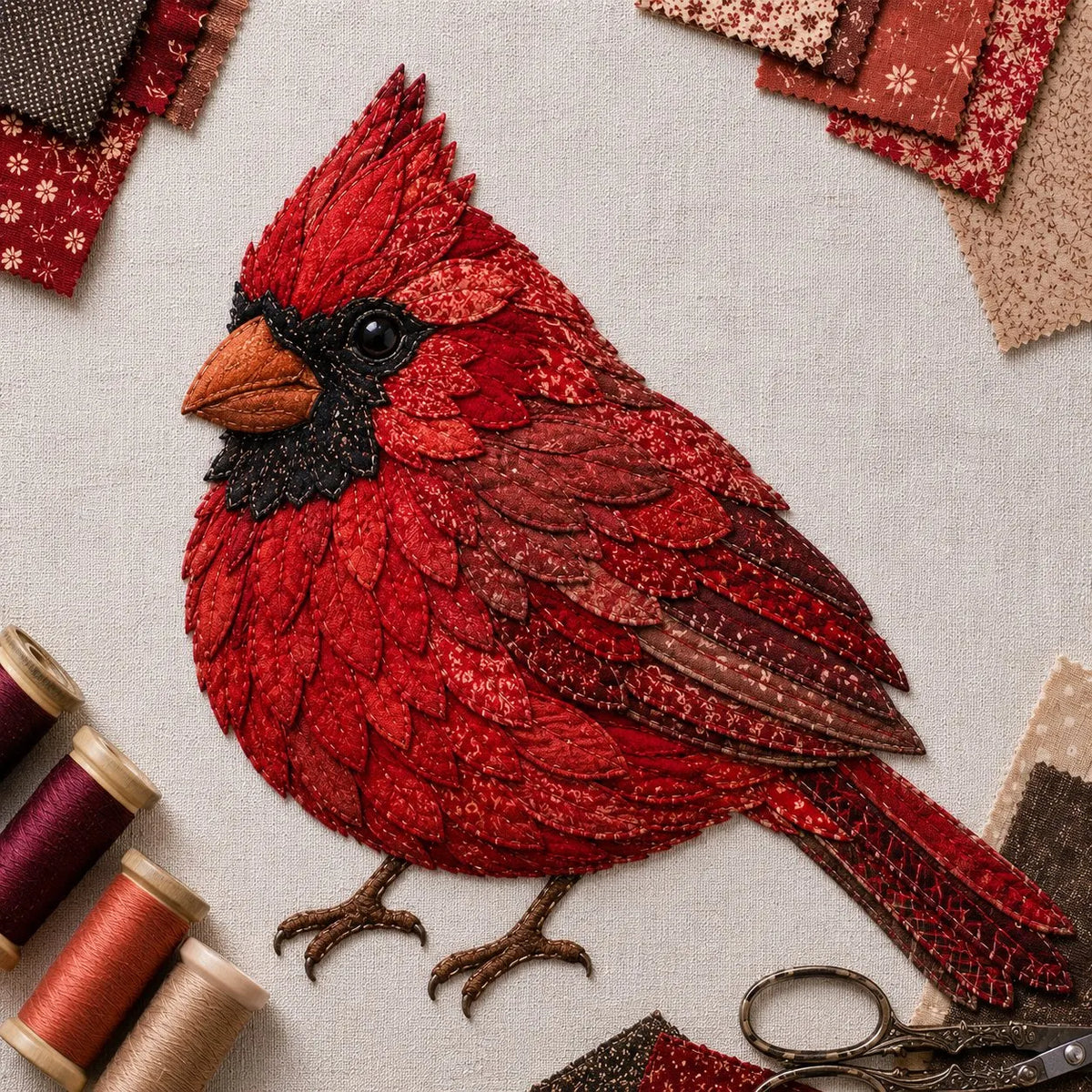🔥 HOT SALE 🔥🧵 Beginner Friendly ✨ 3D Patchwork Bird DIY Craft Kit – Create a Layered Fabric Bird Worth Displaying