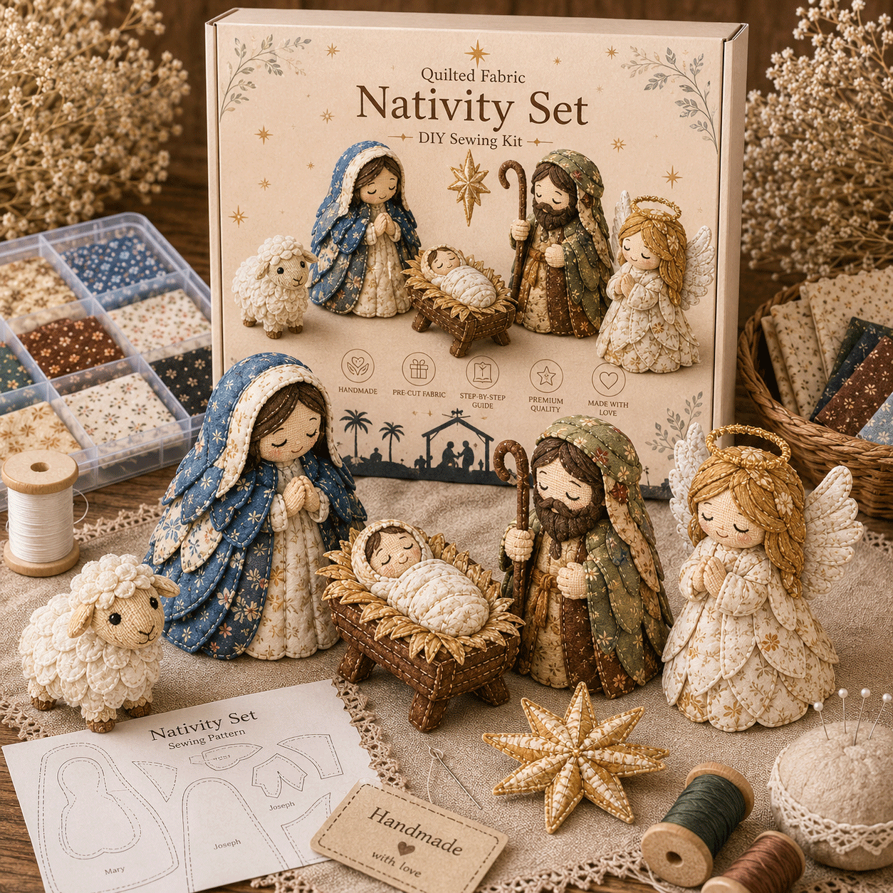 🔥HOT SALE🔥DIY Patchwork Nativity Scene Sewing Kit