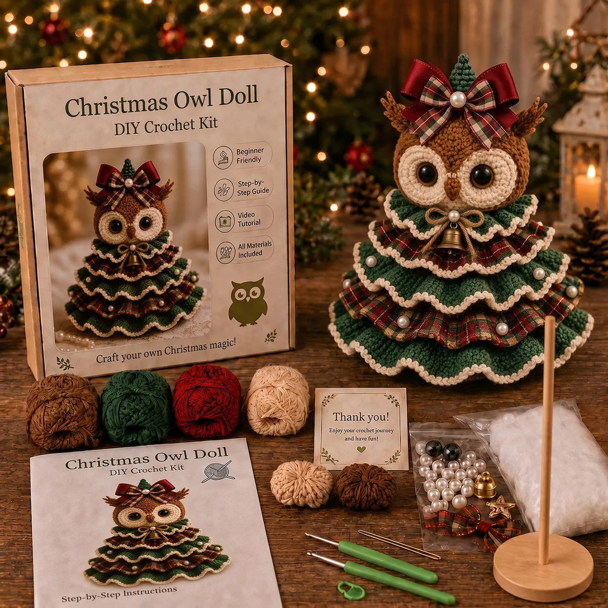🎉🎄 Crochet Animal Christmas Tree DIY Kit