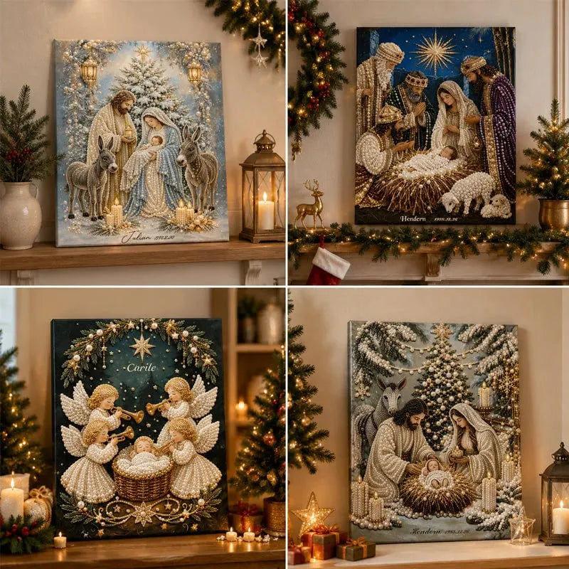 🔥 HOT SALE 🔥✝️💎Nativity Scene Diamond Painting Kit | Jesus Christ Christmas Faith Art Decor🙏