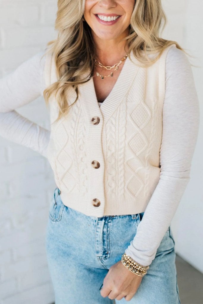 Cable Knit Vest | Buy 2 Free Shipping