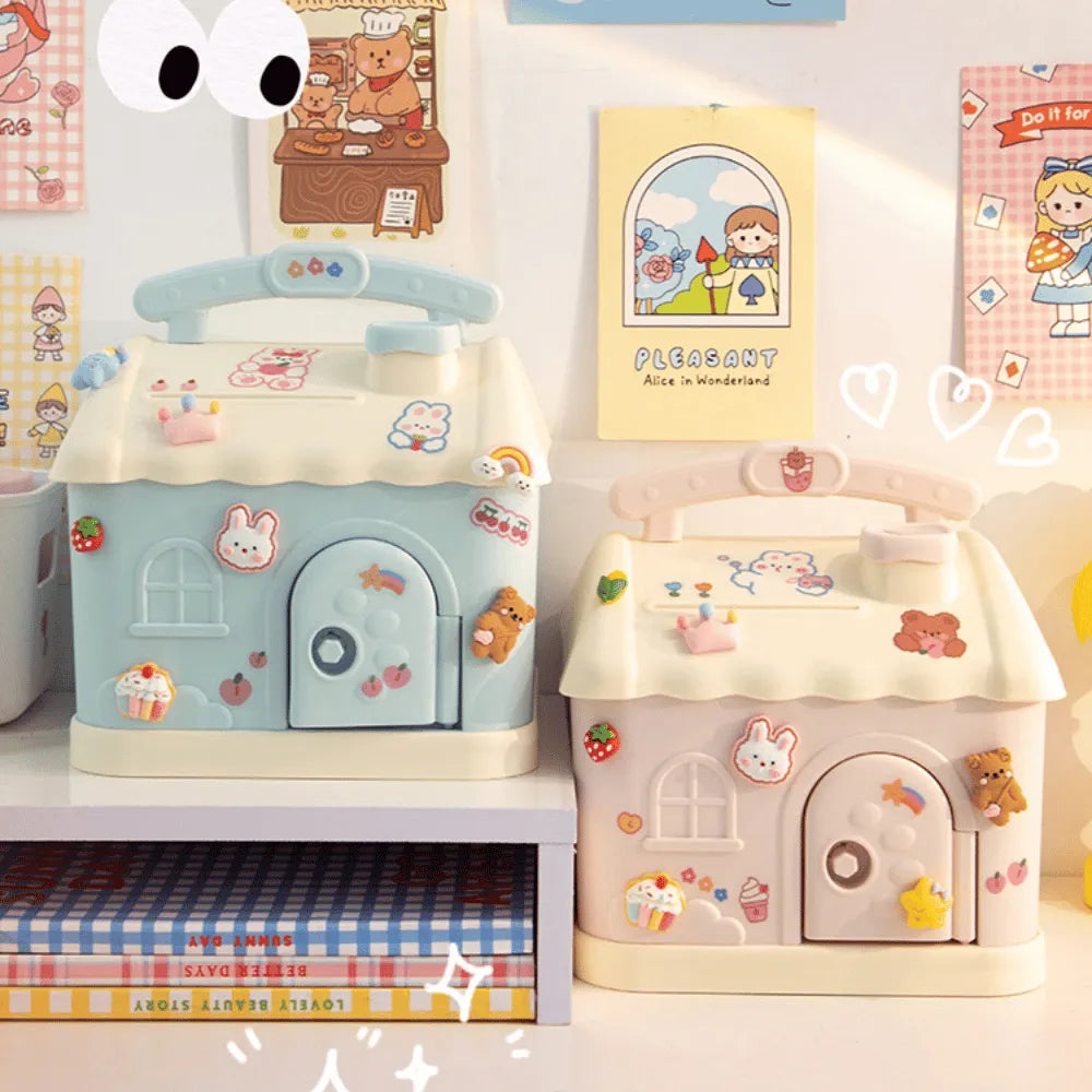Kawaii Piggy Bank Anime Cartoon Cute Square Money Boxes Piggy Bank-buy 2 free shipping