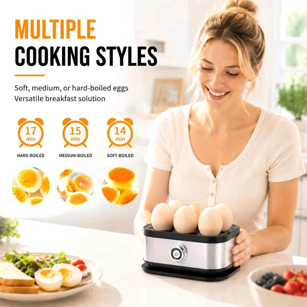 🔥HOT SALE🔥🥚🥚 Fast 6-Egg Cooker – Quick Breakfast Egg Boiler & Steamer
