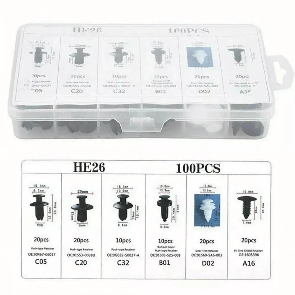 🔥 HOT SALE 🔥Expansion Screw Clips Set for Automobiles Mudguard Leaf Plates Door Panel Clips(100 PCS)