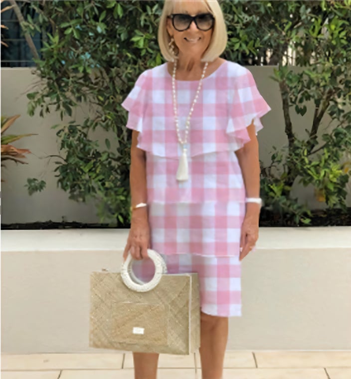 Ruffle Detail Short Sleeve Knee-Length Dress
