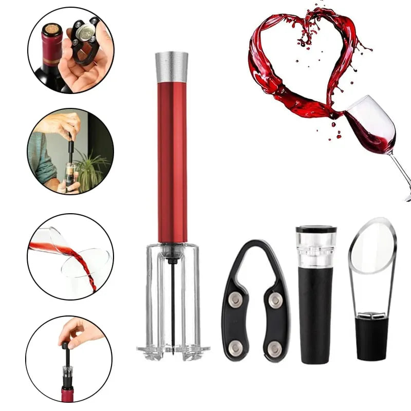 🔥 HOT SALE 🔥Air Pump Cork Remover Wine Bottle Opener Set
