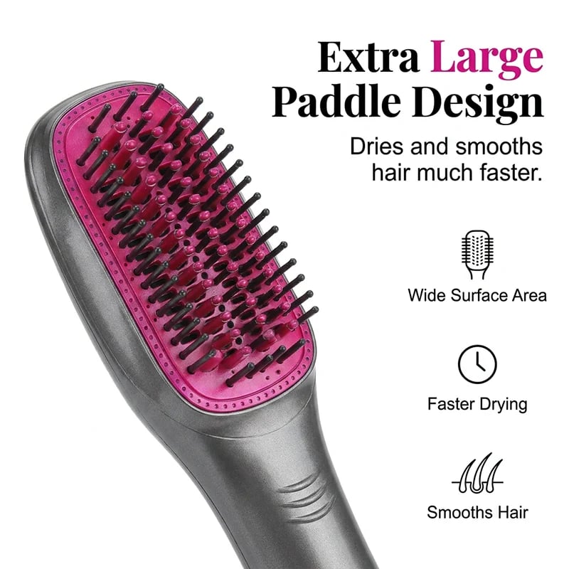 🔥 HOT SALE 🔥🔥LAST DAY 49% OFF🔥💇‍♀️3-in-1 Ionic Hair Dryer Brush ✨ One Step Hot Air Styling Brush for Straightening, Drying & Curling
