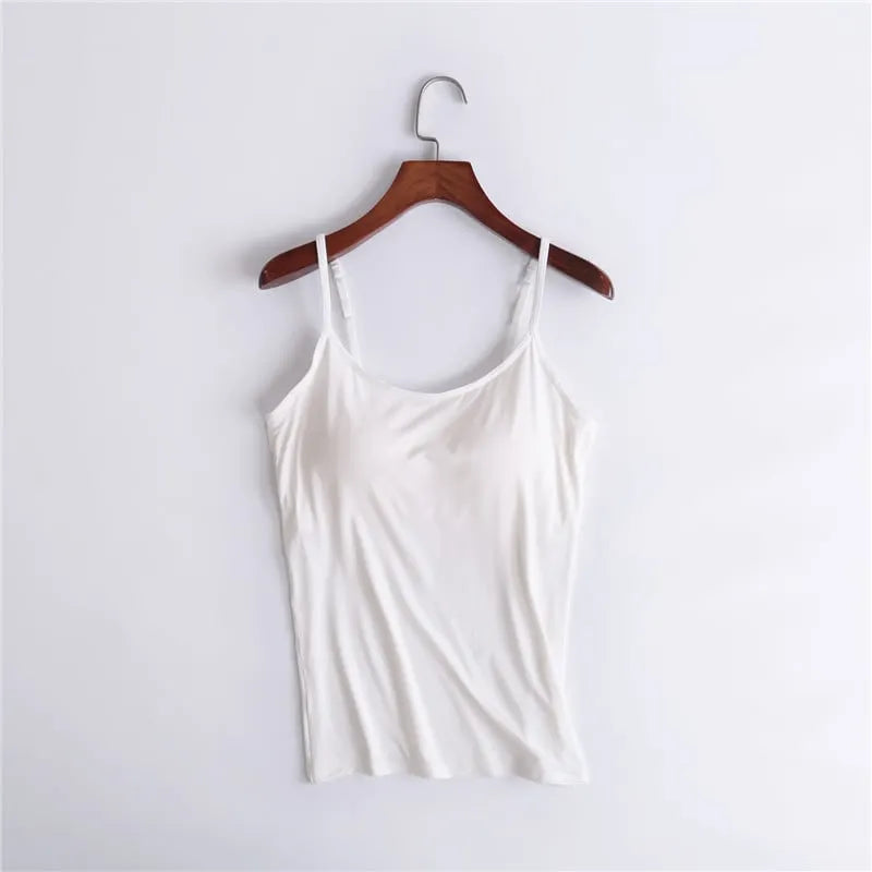 Women's Camisole With Built In Padded Bra Vest