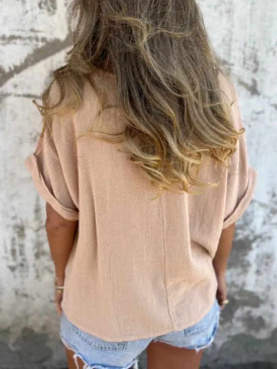 Full Size Round Neck Short Sleeve T-Shirt Plus Size(Buy 2 free shipping)