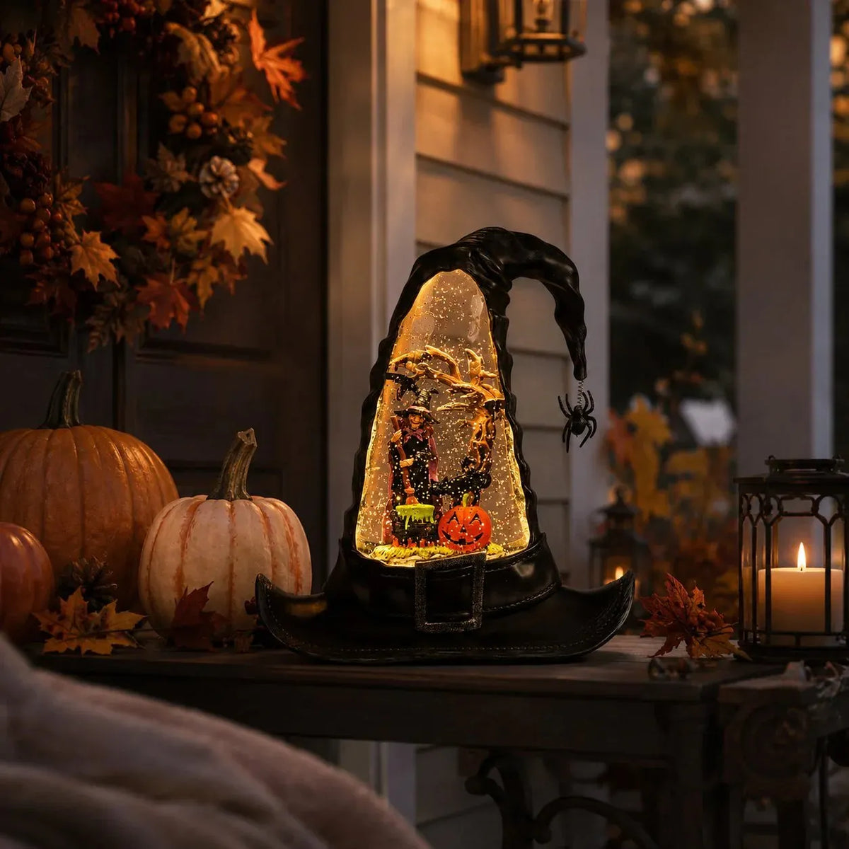 🔥 HOT SALE 🔥🧙Witches Hat Lighted Water Lantern With Swirling Glitter