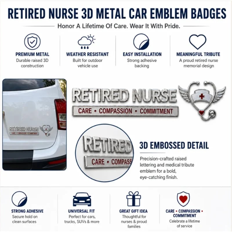 🎉Retired Nurse Metal Car Emblem❤️