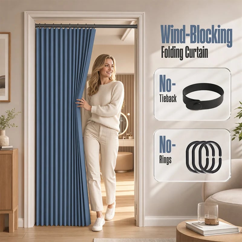 🔥 HOT SALE 🔥⏰🔥LIMITED TIME 49% OFF! ⭐No-Drill Magnetic Accordion Door Curtain