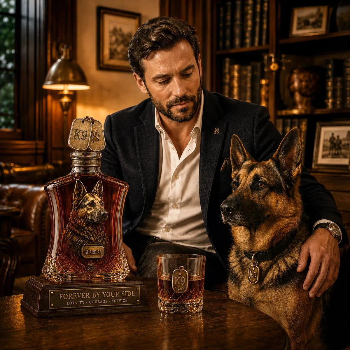 🔥HOT SALE🔥🐕🐾Guardian K9 Service Legacy Whiskey Decanter Set