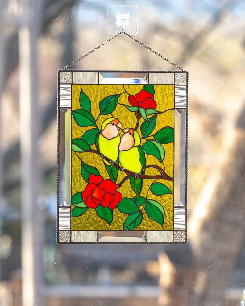 ⏰New Years Sale - 49% Off 🎉Cardinal Stained Glass Window Panel🦜🦜
