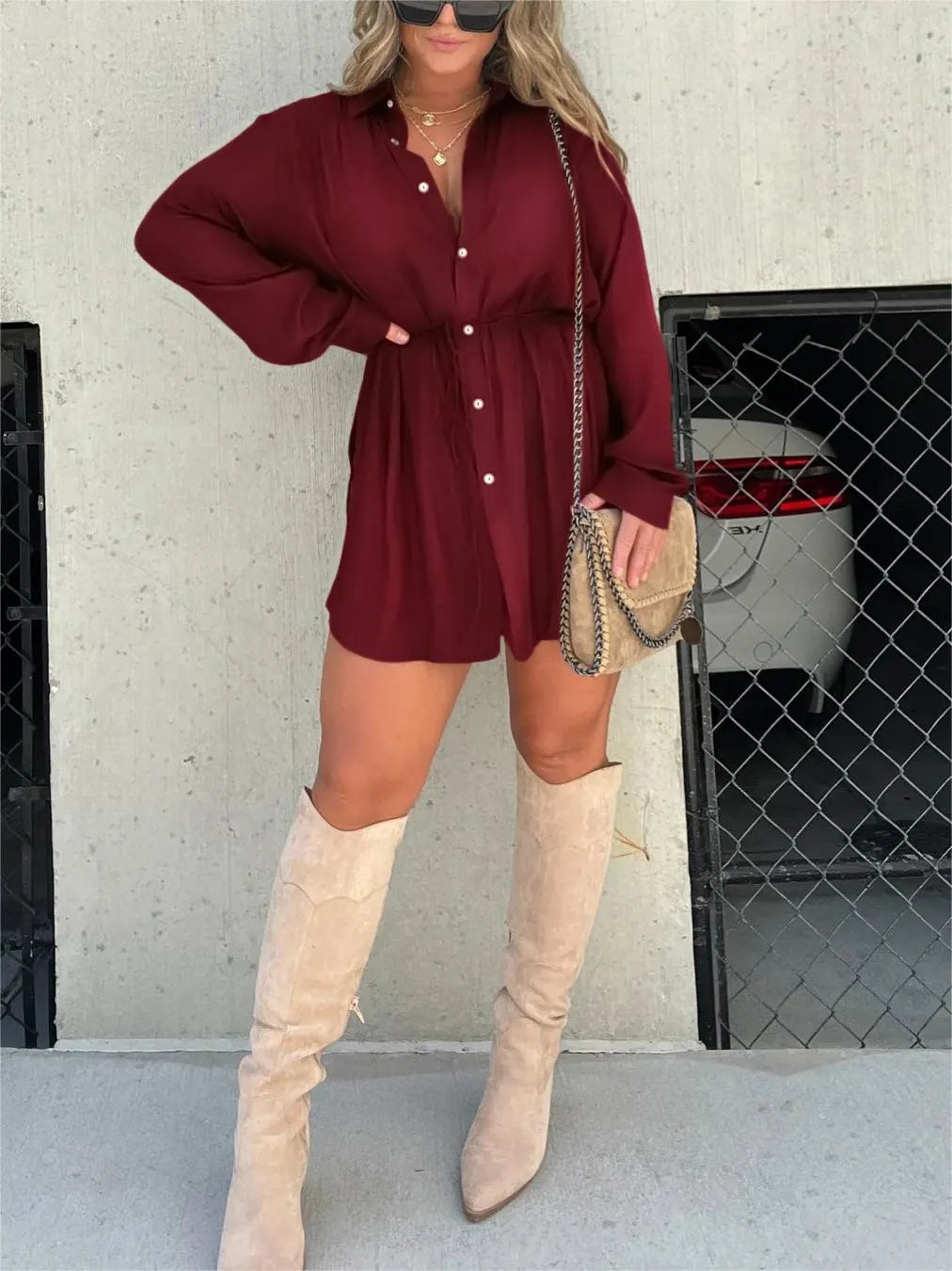 Women's Solid Color Long Sleeve Shirt Suit✨Buy 2 Free Shipping