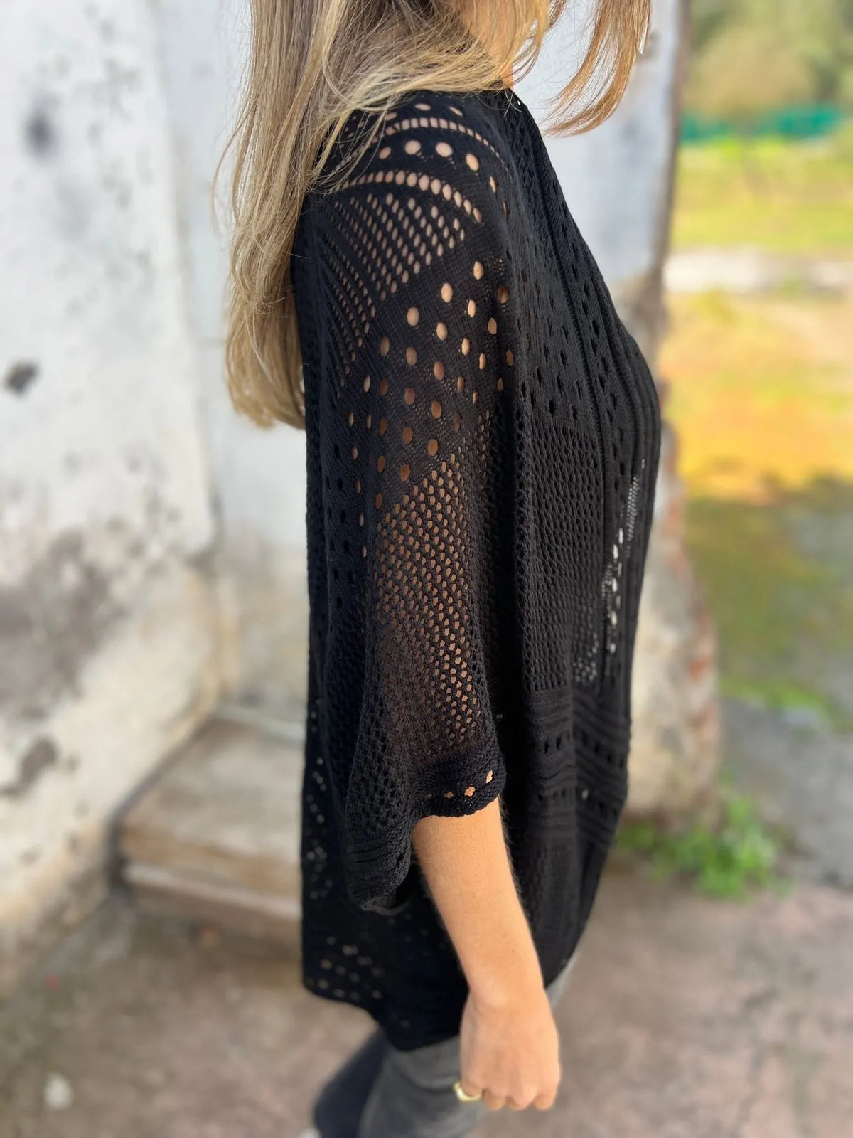 Hollow Half Sleeve Cardigan (Buy 2 Free Shipping)