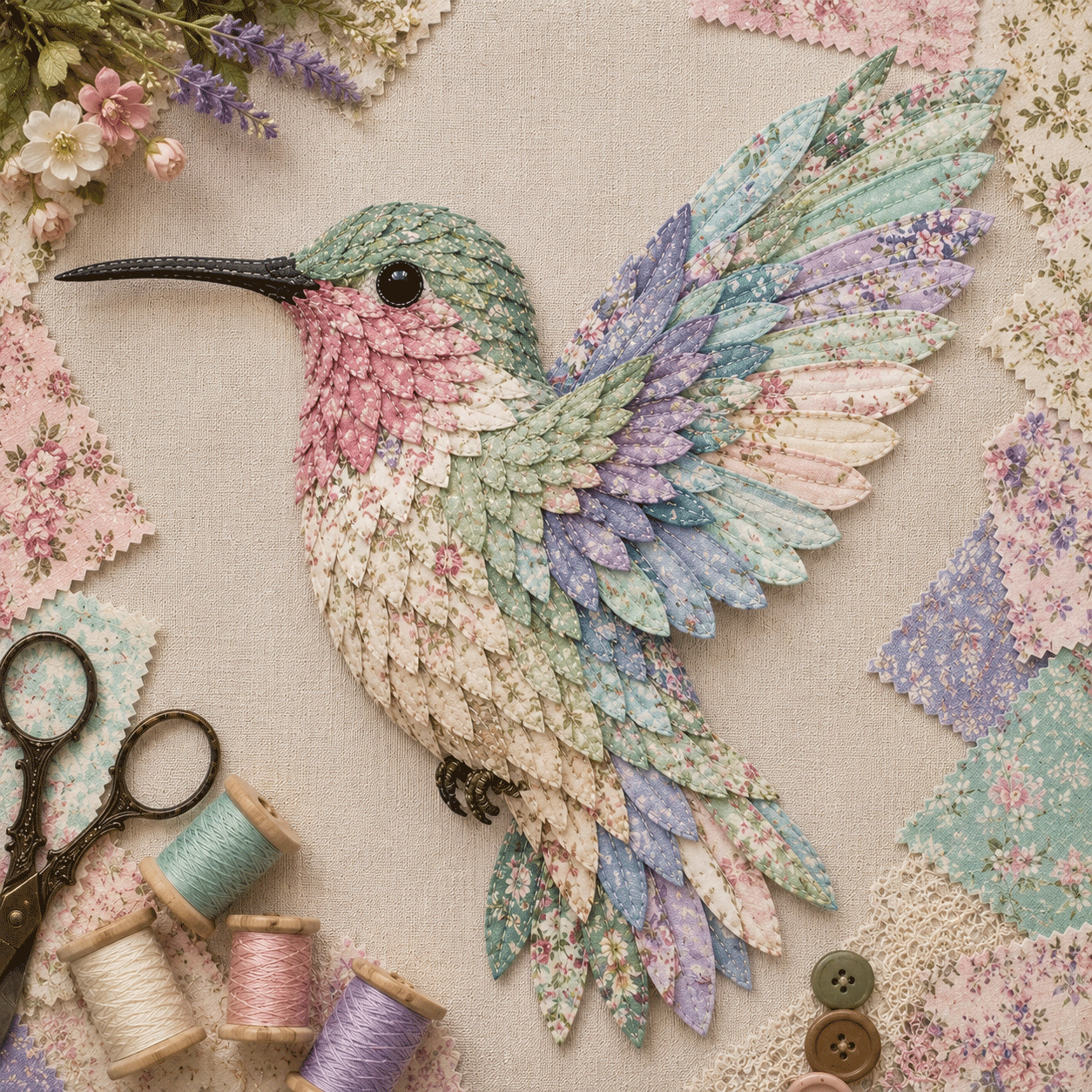 🔥 HOT SALE 🔥🧵 Beginner Friendly ✨ 3D Patchwork Bird DIY Craft Kit – Create a Layered Fabric Bird Worth Displaying