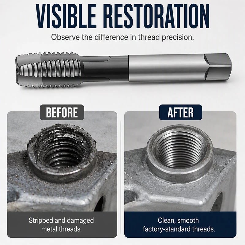 🎉40% OFF !!⏰ 2026 Sale — Over 23,400 Sold! 🔩 Exhaust Pipe Thread Chaser & Oxygen Sensor Repair Tool