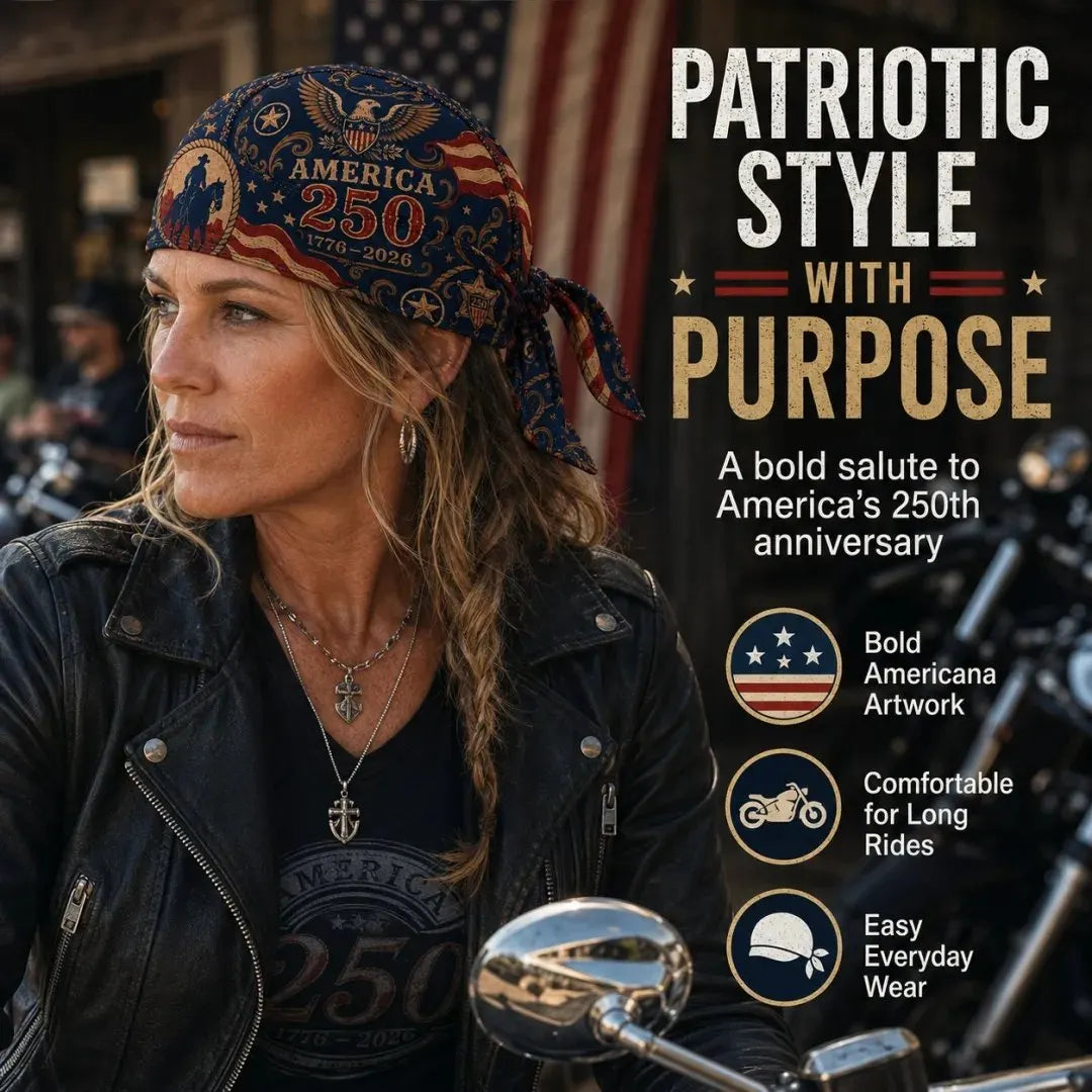 🔥LAST DAY 50% OFF - 🦅America 250 Cycling Pirate Hat / Biker Headwrap🧢
