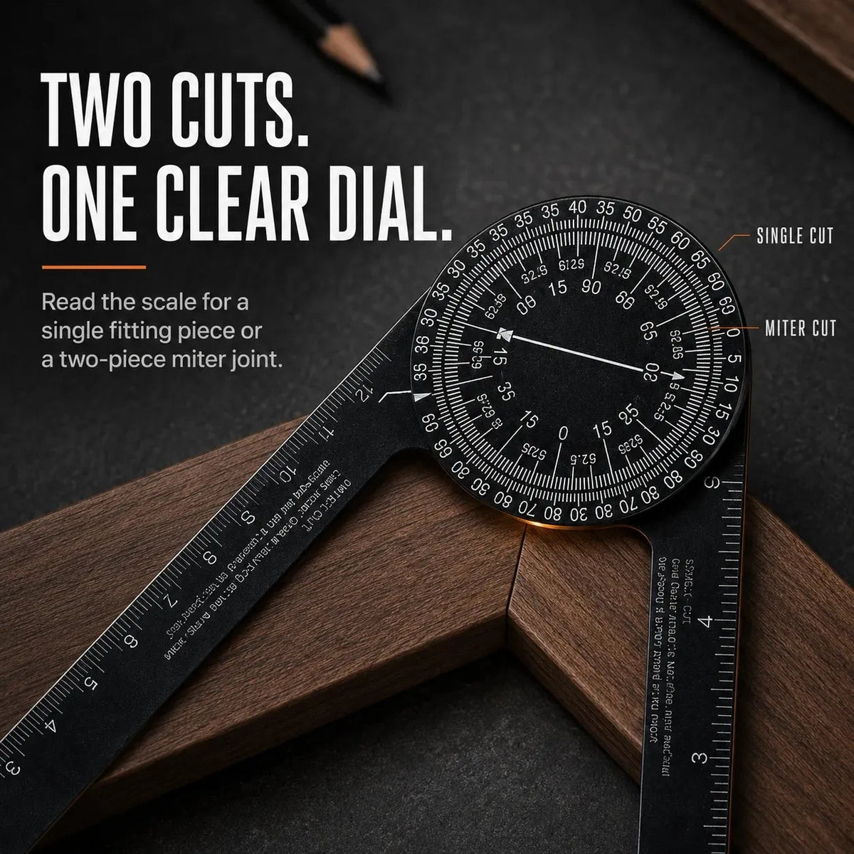 🎉📐 Aluminum Miter Saw Protractor – Dual-Scale Angle Finder