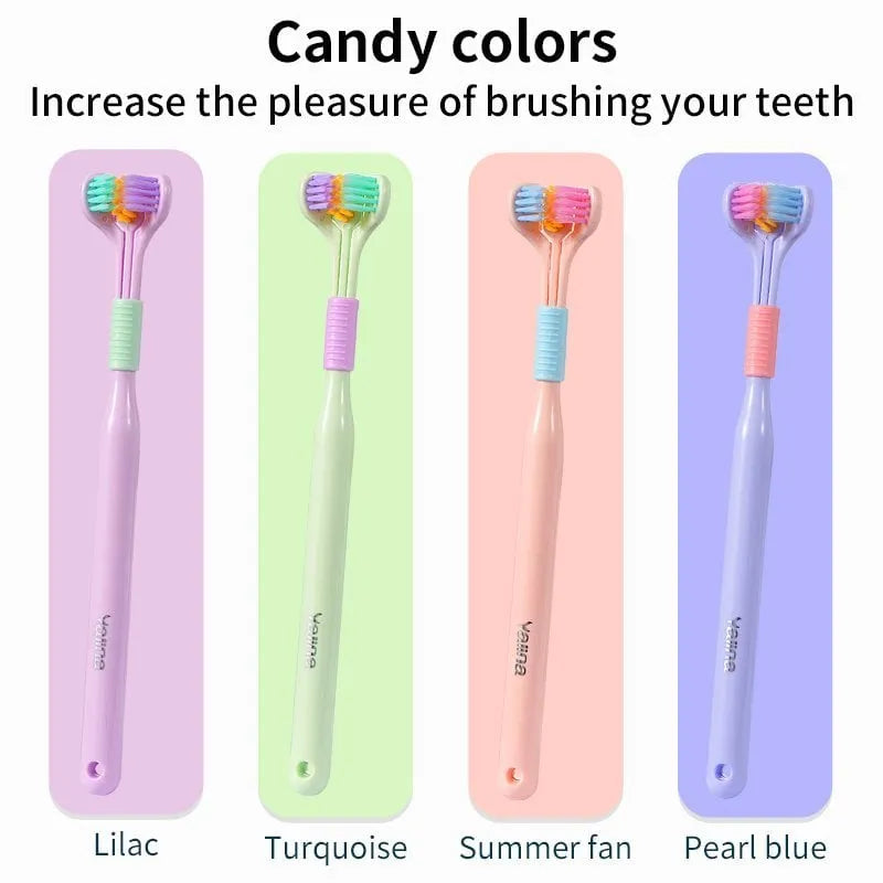 Three-Sided Soft Hair Tooth Toothbrush