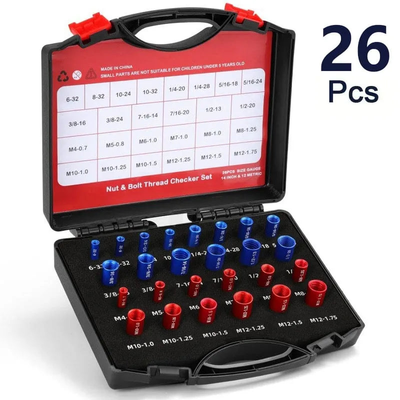 🔥HOT SALE🔥44Pcs Alloy Nut and Bolt Thread Inspector Charge🔩